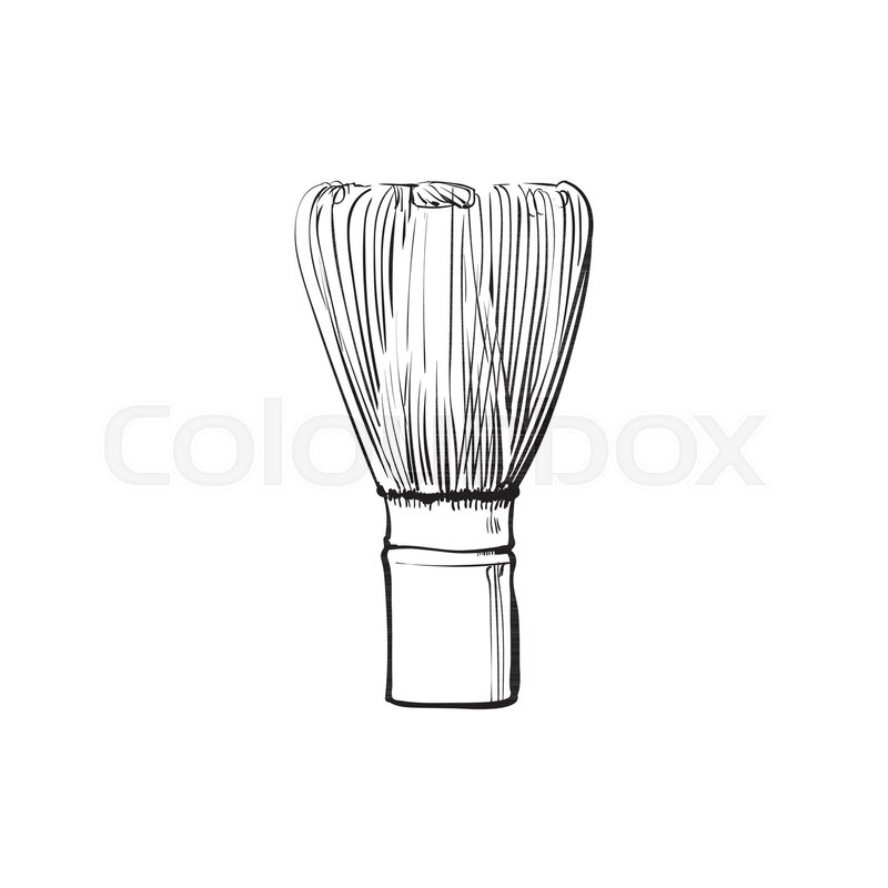 800x800 Black And White Contour Drawing, Vector Sketch Cartoon Wooden - Whisk Sketch