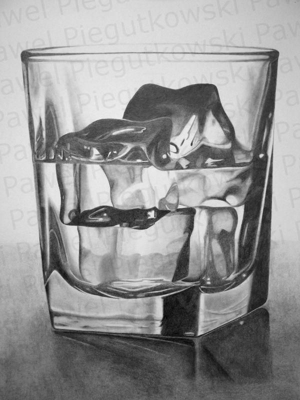 600x800 Whiskey On The Rocks 1 By Pepei Art - Whiskey Sketch