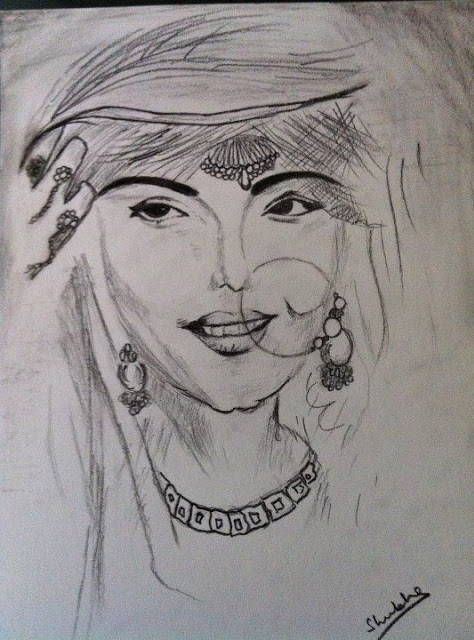 474x640 Sketch Art The Whisper Of A Newly Wed Bride - Whisper Sketch