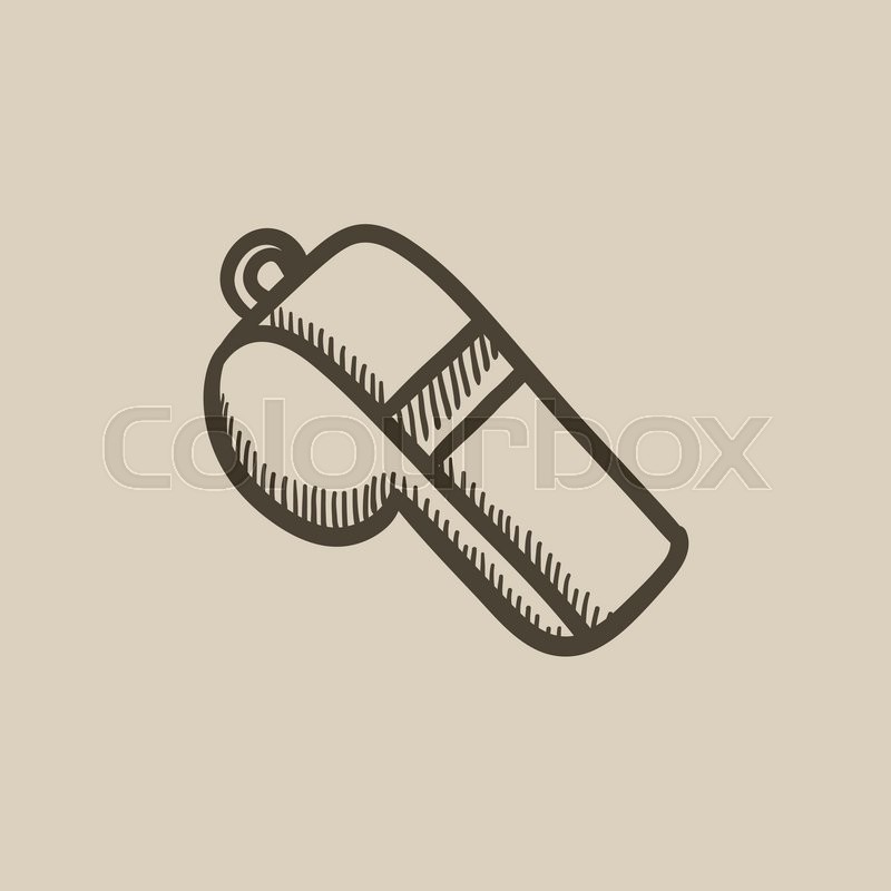 800x800 Whistle Vector Sketch Icon Isolated On Background. Hand Drawn - Whistle Sketch