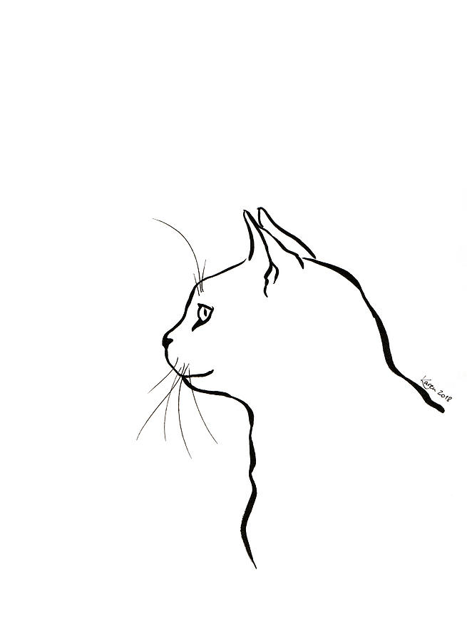 White Cat Sketch at PaintingValley.com | Explore collection of White ...