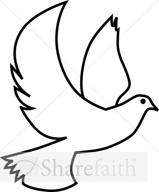 323x388 White Dove Clipart Sketched - White Dove Sketch