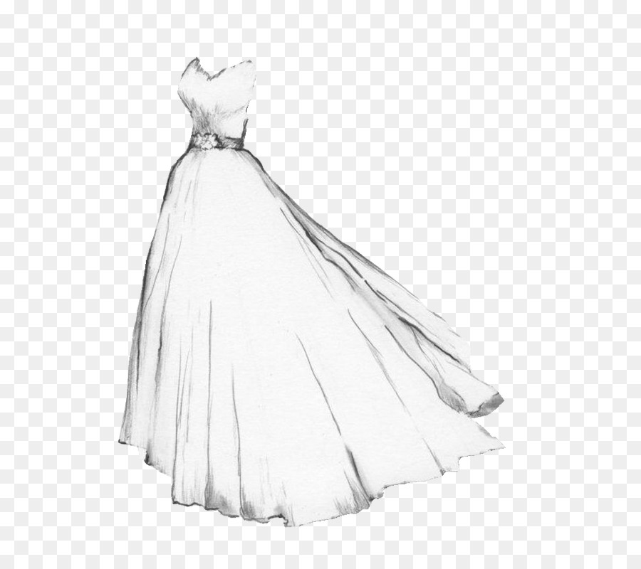900x800 Drawing Wedding Dress Gown Sketch - White Dress Sketch