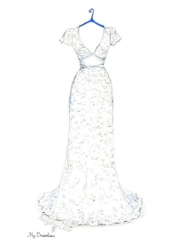 200x275 Wedding Dress Sketch Gallery Dreamlines Sketches - White Dress Sketch