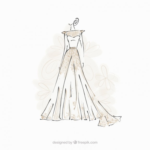 626x626 Wedding Dress Vectors, Photos And Psd Files Free Download - White Dress Sketch