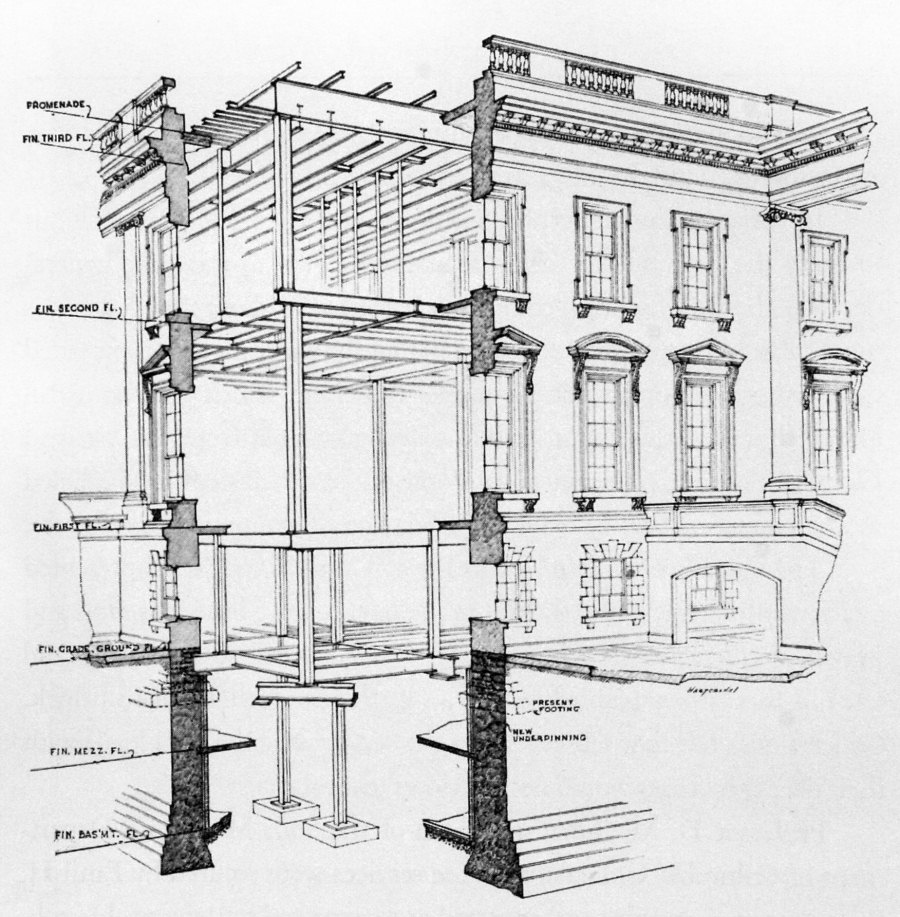 900x917 White House - White House Sketch