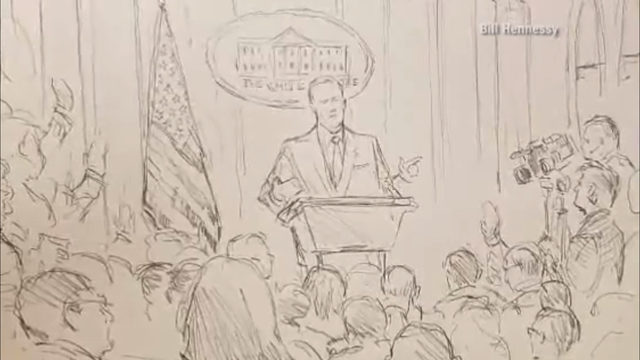640x360 With Cameras Banned, Cnn Sends Sketch Artist To White House - White House Sketch