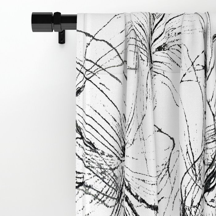 700x700 Lily Sketch Black And White Pattern Window Curtains By - White Lily Sketch