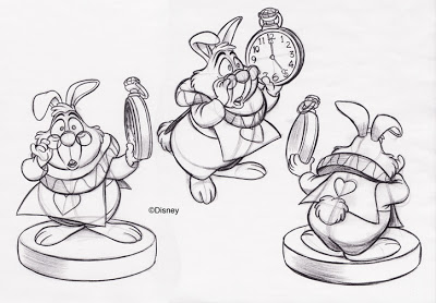 400x278 The Cartoon Cave Disney Turnarounds - White Rabbit Sketch