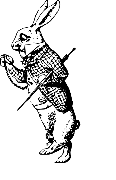 384x595 The White Rabbit Clip Art - White Rabbit Sketch