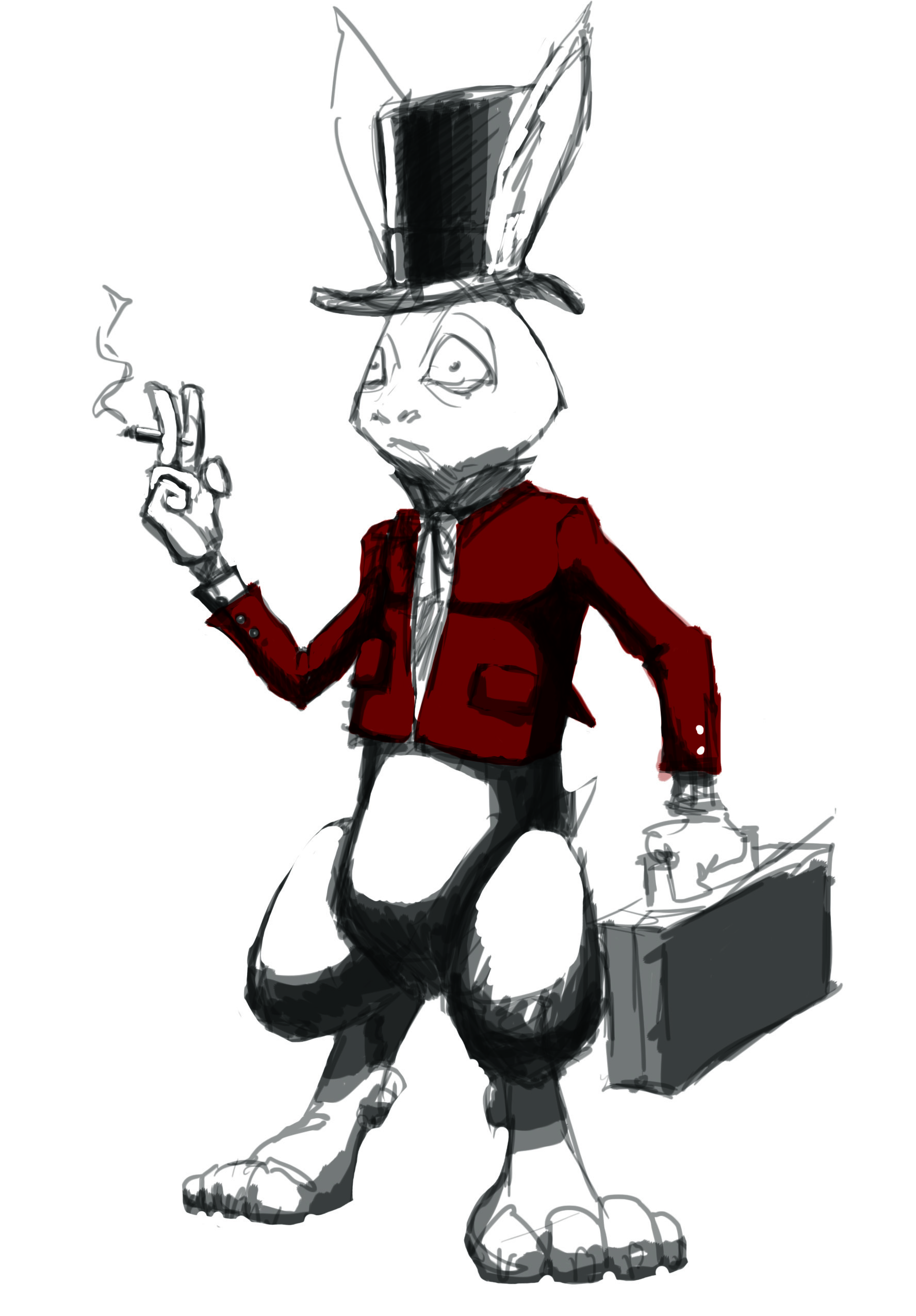 1776x2550 White Rabbit Sketch Omnitron Comics - White Rabbit Sketch