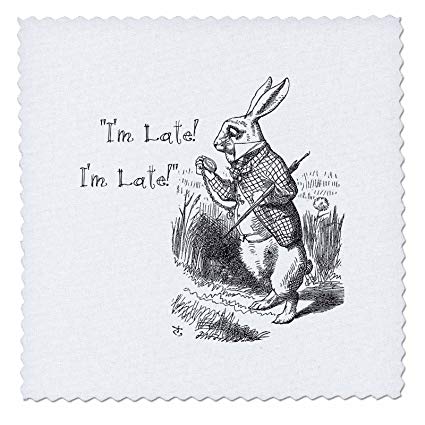 425x425 3drose Alice In Wonderland White Rabbit. Im Late - White Rabbit Sketch