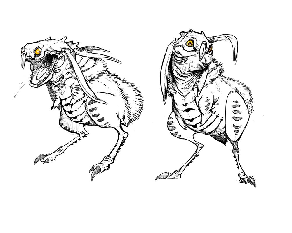 1000x800 Cheshire Cat And White Rabbit Sketches B.r. Guthrie - White Rabbit Sketch