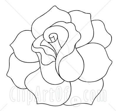 394x376 White Rose Clipart Sketch - White Rose Sketch
