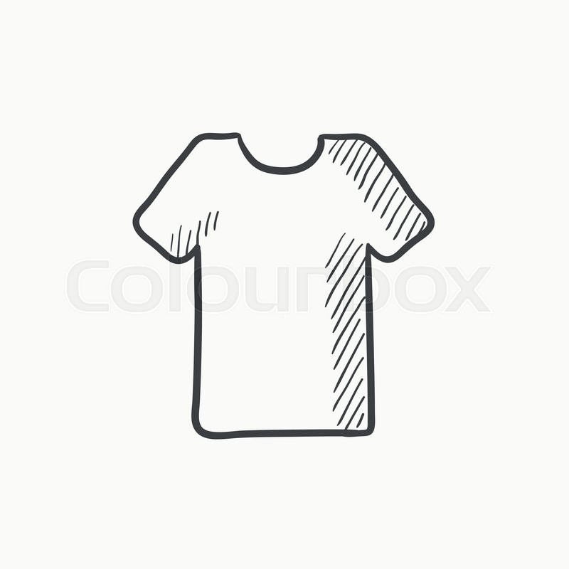 800x800 T Shirt Vector Sketch Icon Isolated On Background. Hand Drawn T - White T Shirt Sketch