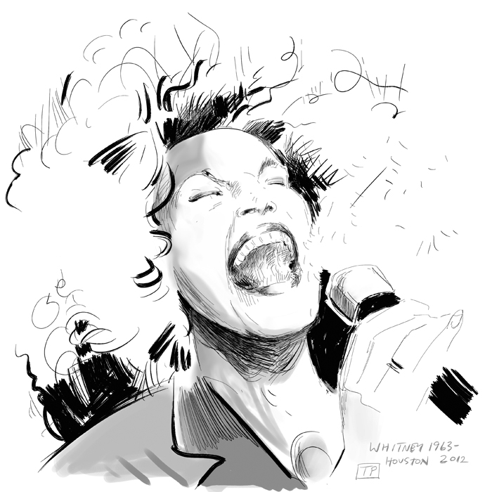 700x700 Whitney Houston (Musician) Drawn Portraits By Tom Pokinko - Whitney Houston Sketch
