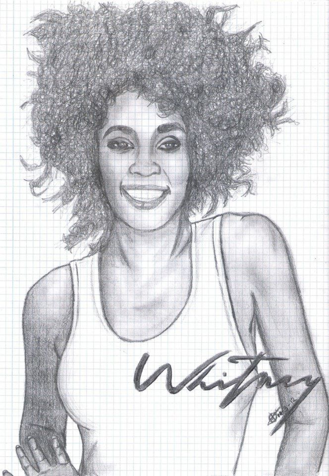 664x960 Whitney Houston Domestika - Whitney Houston Sketch