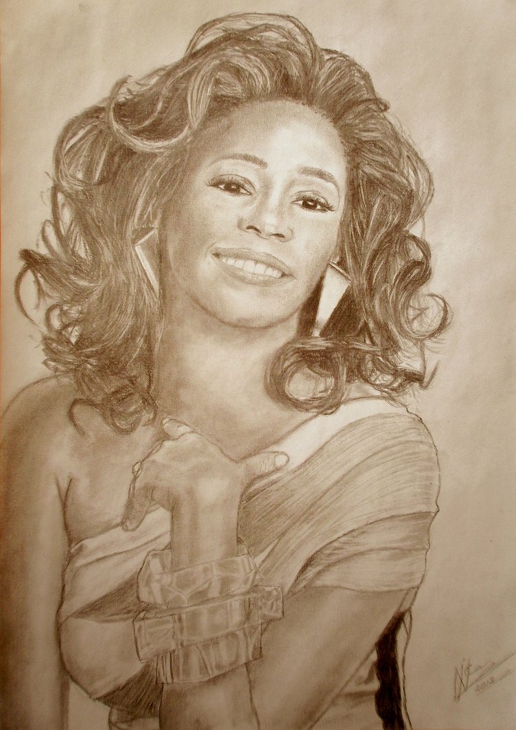 752x1063 Whitney Houston Beautiful Image Drawing Drawing Skill - Whitney Houston Sketch
