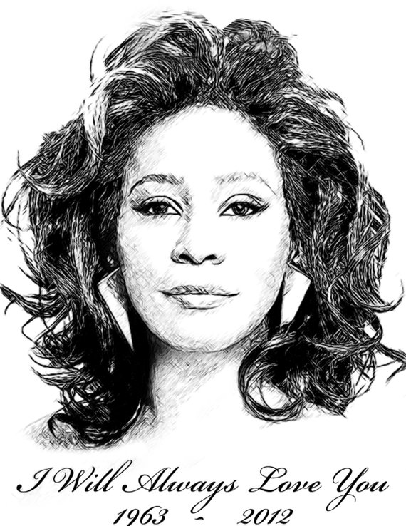570x738 Whitney Houston Drawing T Shirt - Whitney Houston Sketch