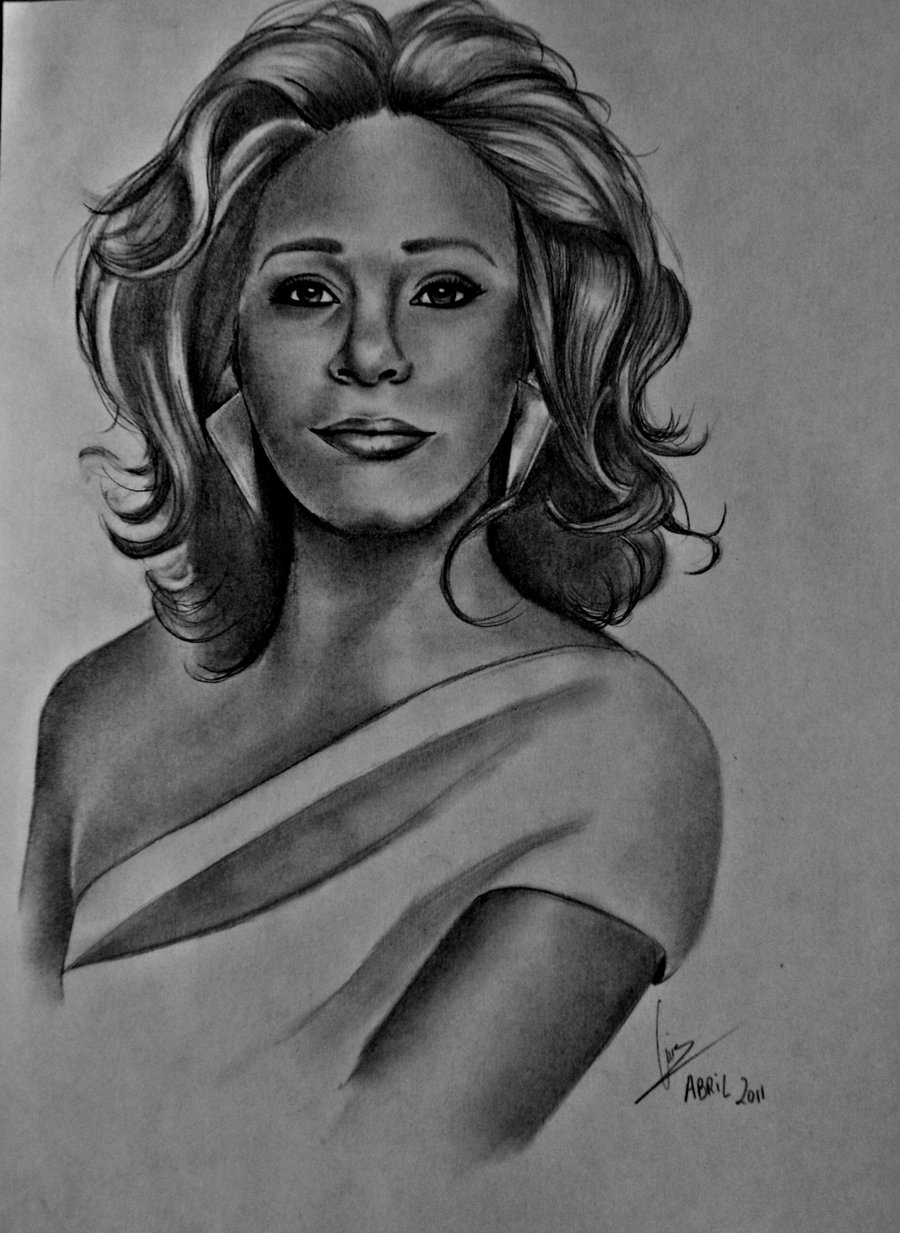 900x1233 Whitney Houston Sketch Drawing Skill - Whitney Houston Sketch