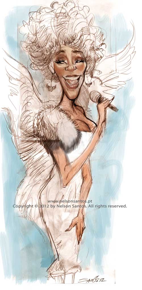 500x1015 Whitney Houston Sketch Idea Hair New Era - Whitney Houston Sketch