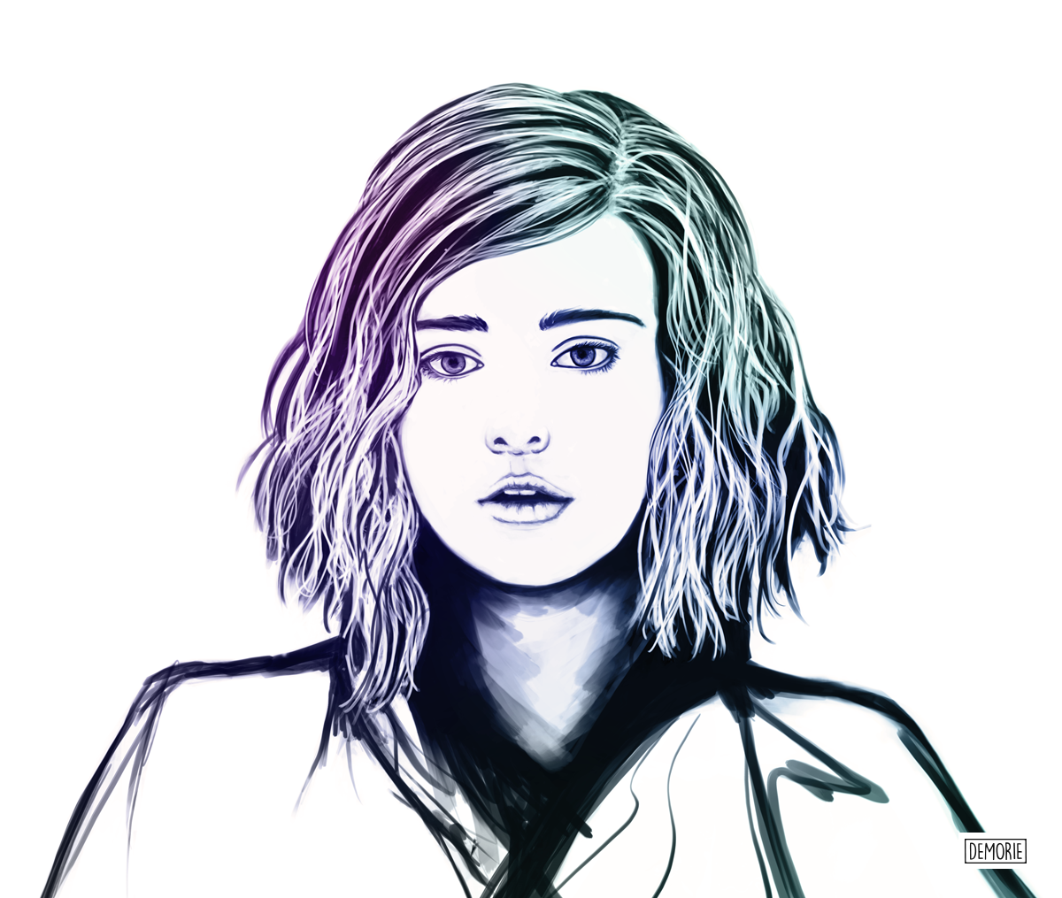 1200x1015 Portrait Sketch Katherine Langford 13 Reasons Why Netflix Series - Why Sketch