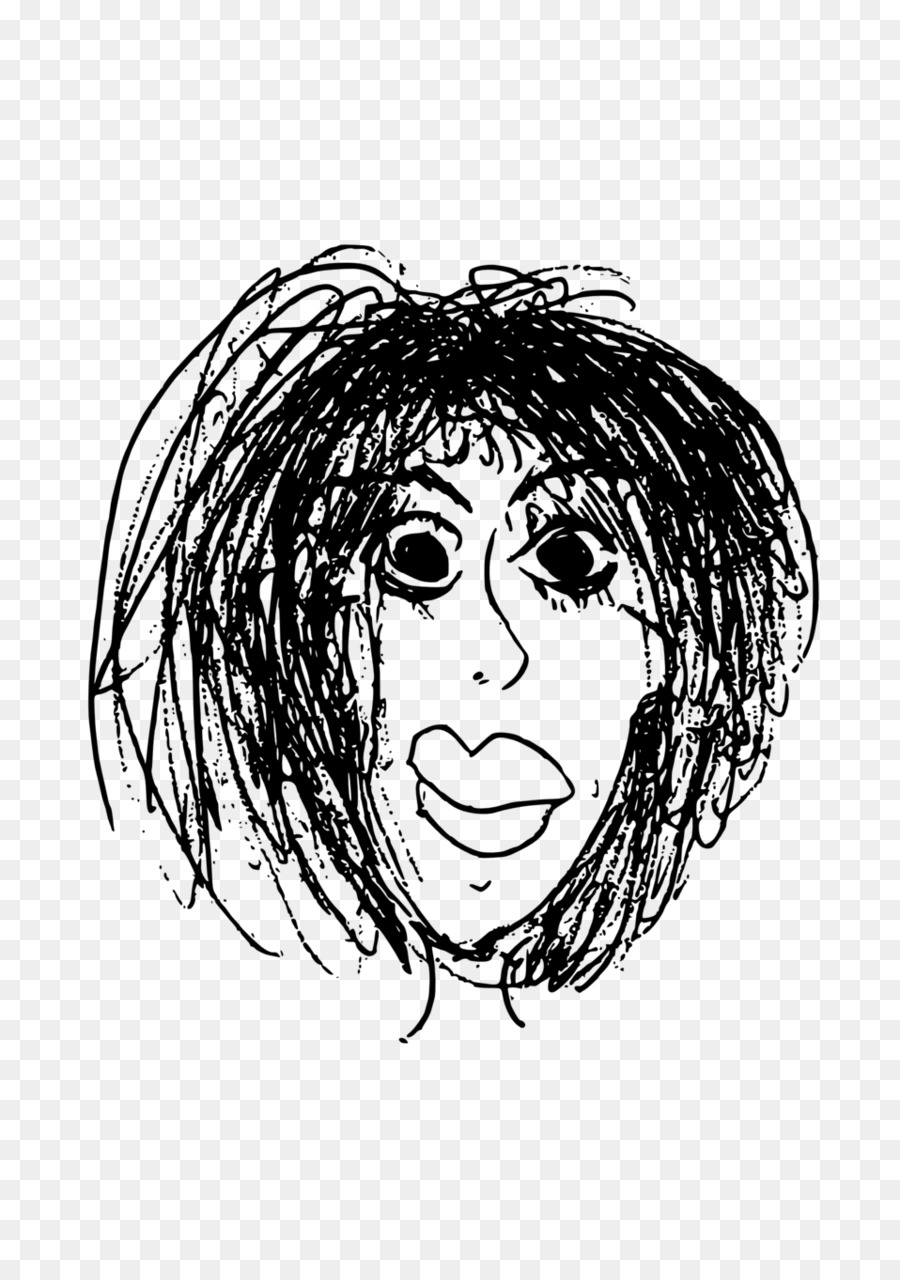 900x1280 Cartoon Hair Frizz - Wig Sketch