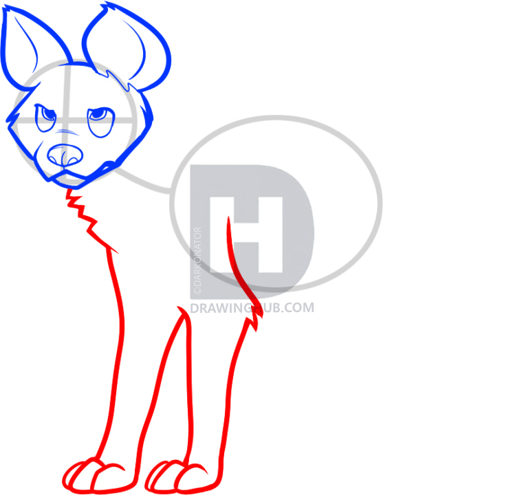 743x720 How To Draw A Wild Dog, African Wild Dog, Step By Step, Drawing - Wild Dog Sketch