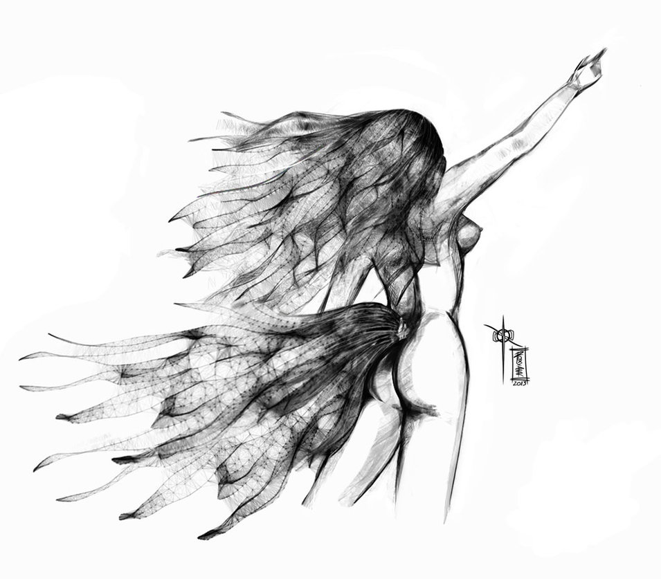 955x837 Wild Horse Woman - Wild Horse Sketch