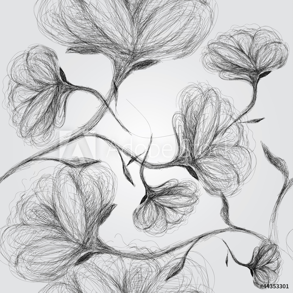 1000x1000 Photo Amp Art Print Wild Dog Rose Seamless Black And White Pattern - Wild Rose Sketch
