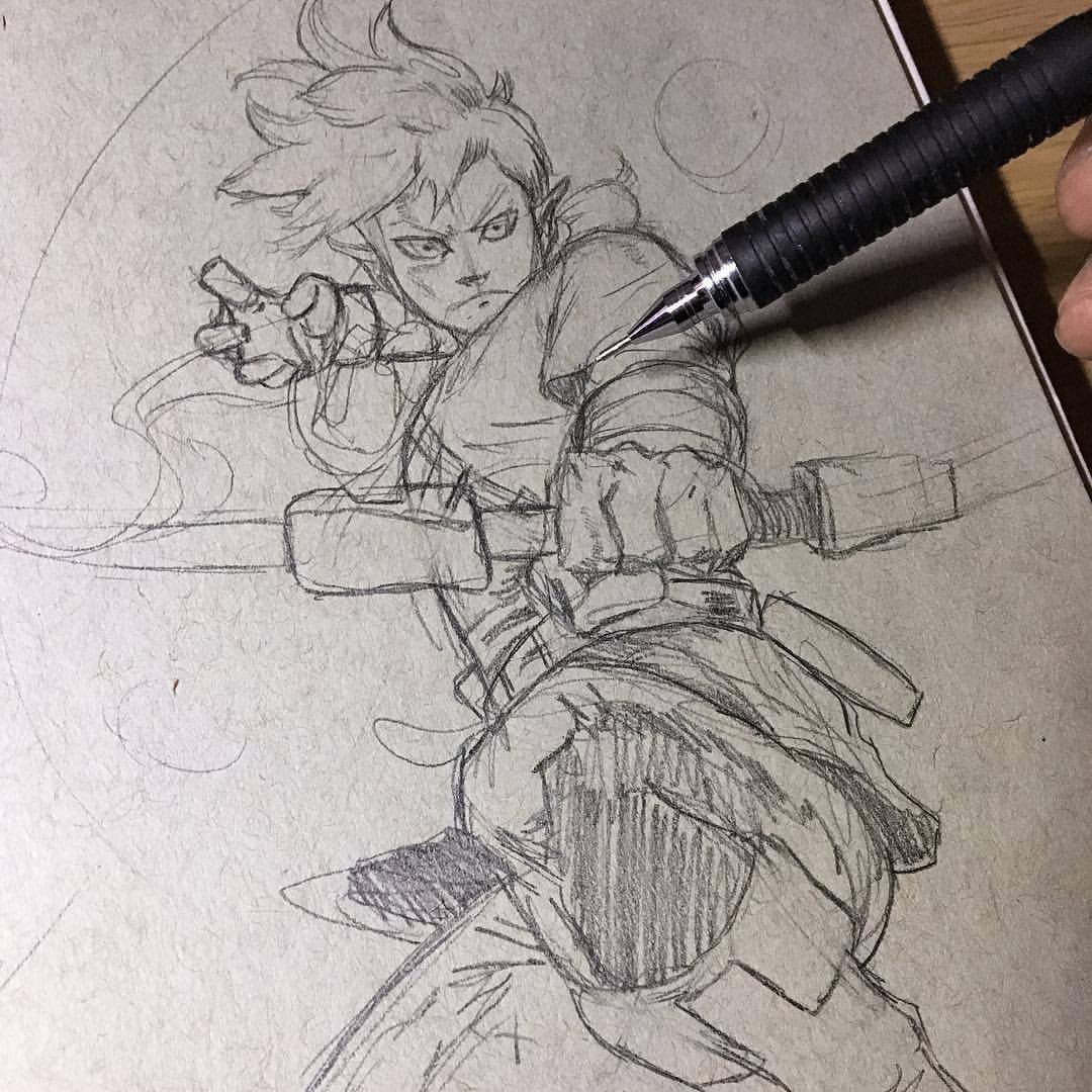 1080x1080 Taurin Clarke Illustration Loose Linkreath Of The Wild Sketch - Wild Sketch