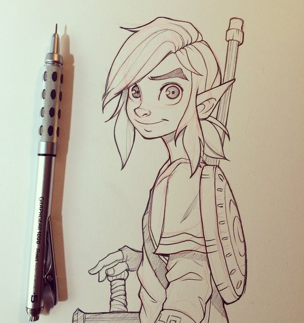 600x636 Link From Breath Of The Wild Sketch By Chrissiezullo - Wild Sketch