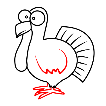 350x350 Drawing A Cartoon Turkey - Wild Turkey Sketch