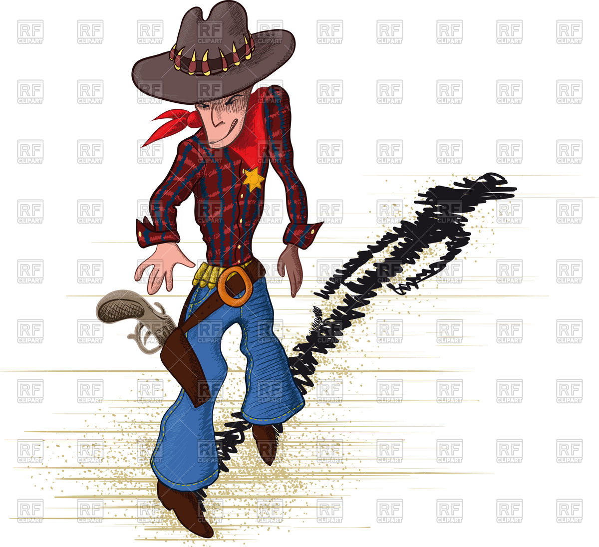 1200x1096 Brave Sheriff Drawn In Sketch Style Stretching To Gun - Wild West Sketch