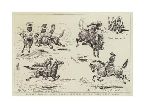 473x355 Buffalo Bill - Wild West Sketch