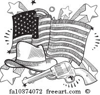 203x194 Free Art Print Of Saloon In Wild West Style. Saloon And Hotel In - Wild West Sketch