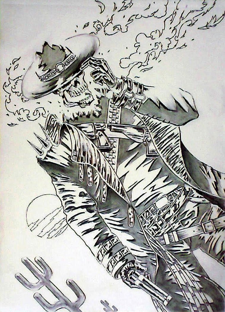 759x1051 Ghostrider Wild West By Mindsetteler - Wild West Sketch