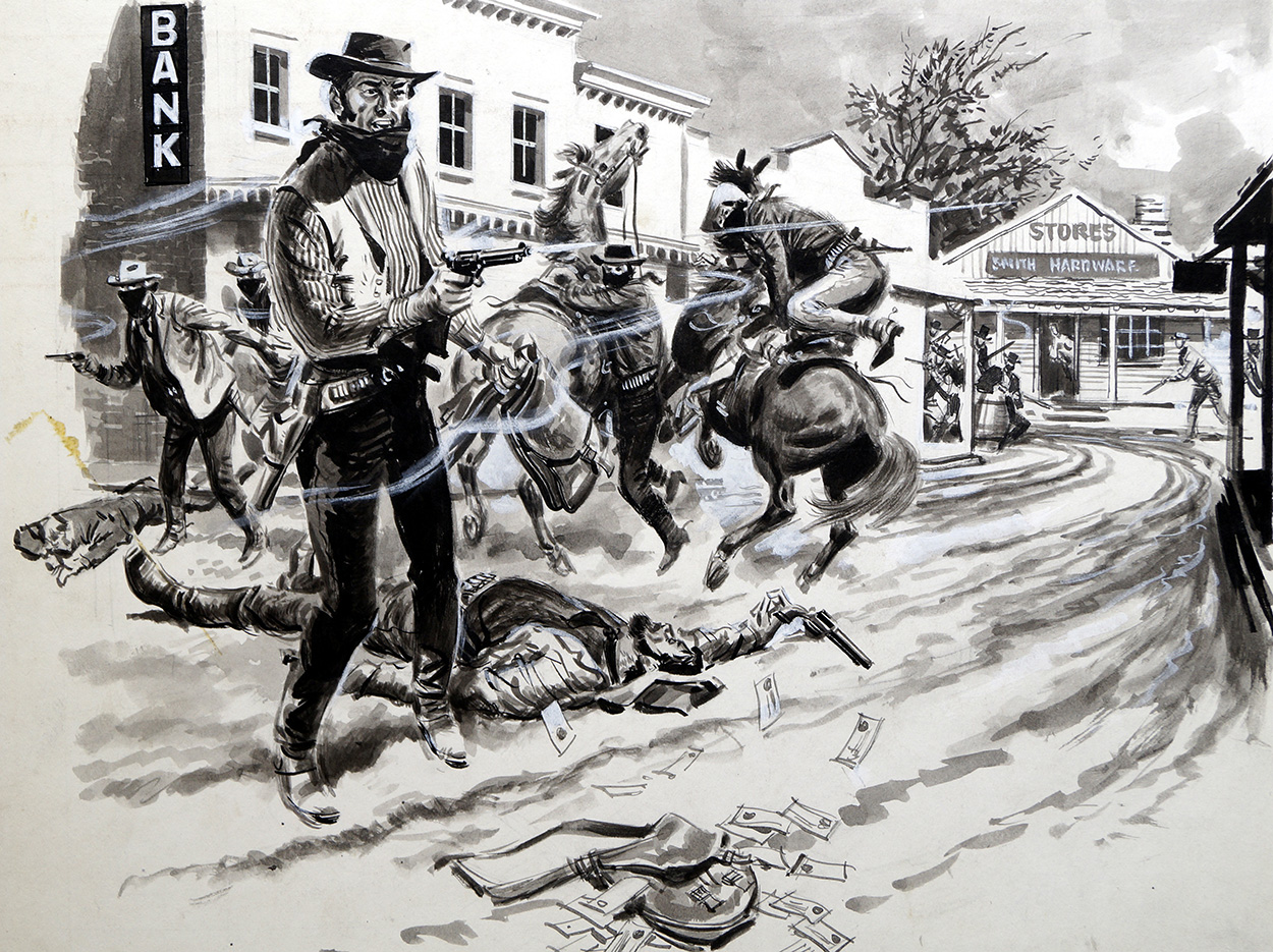 1250x935 The Violent Wild West (Original) By 20th Century - Wild West Sketch