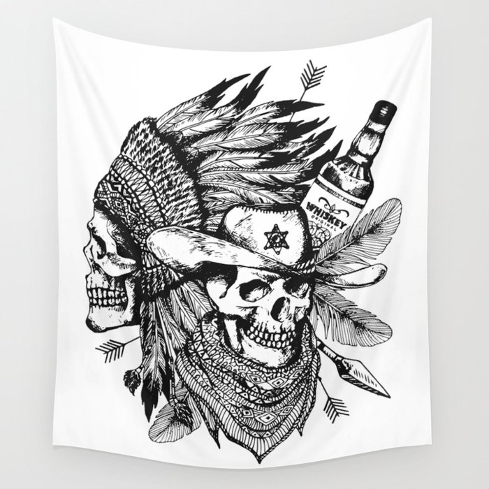 700x700 Wild West Wall Tapestry By Artcolours Society6 - Wild West Sketch