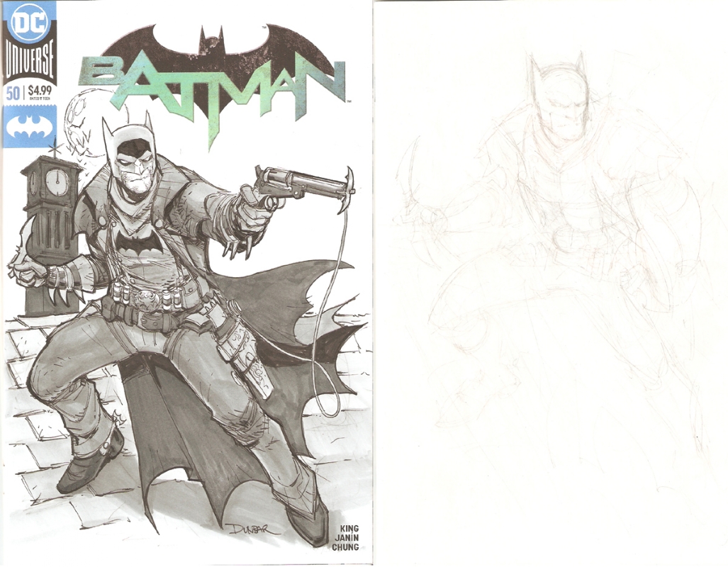 1027x800 Batman Wild West Blank Sketch Cover By Max Dunbar, In Clay - Wild West Sketch