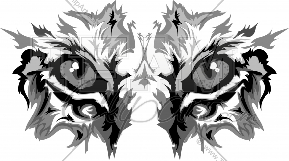 590x329 Wildcat Eyes Clipart Image. Easy To Edit Vector Format. - Wildcat Sketch