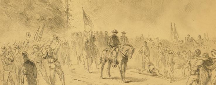 738x292 Sketch Of The Battle Of The Wilderness, Position Of 2nd Corps - Wilderness Sketch