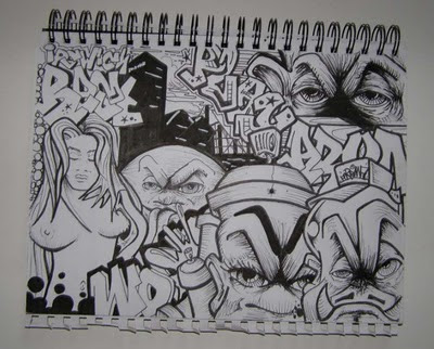400x322 Graffiti Mural2012 Graffiti Alphabet Blackbook - Wildstyle Graffiti Sketch