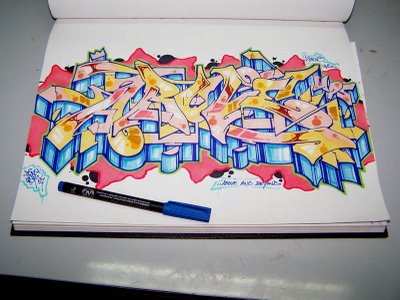 400x300 Grafity An Example Of Wildstyle Graffiti Alphabet Design Sketch - Wildstyle Graffiti Sketch