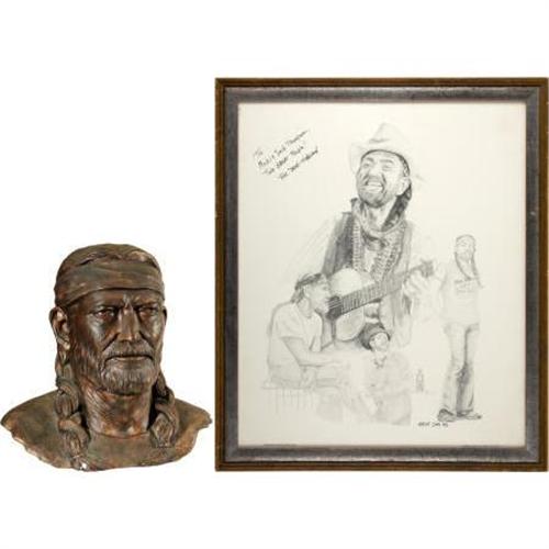 500x500 Willie Nelson Limited Edition Bust With Sketch - Willie Nelson Sketch