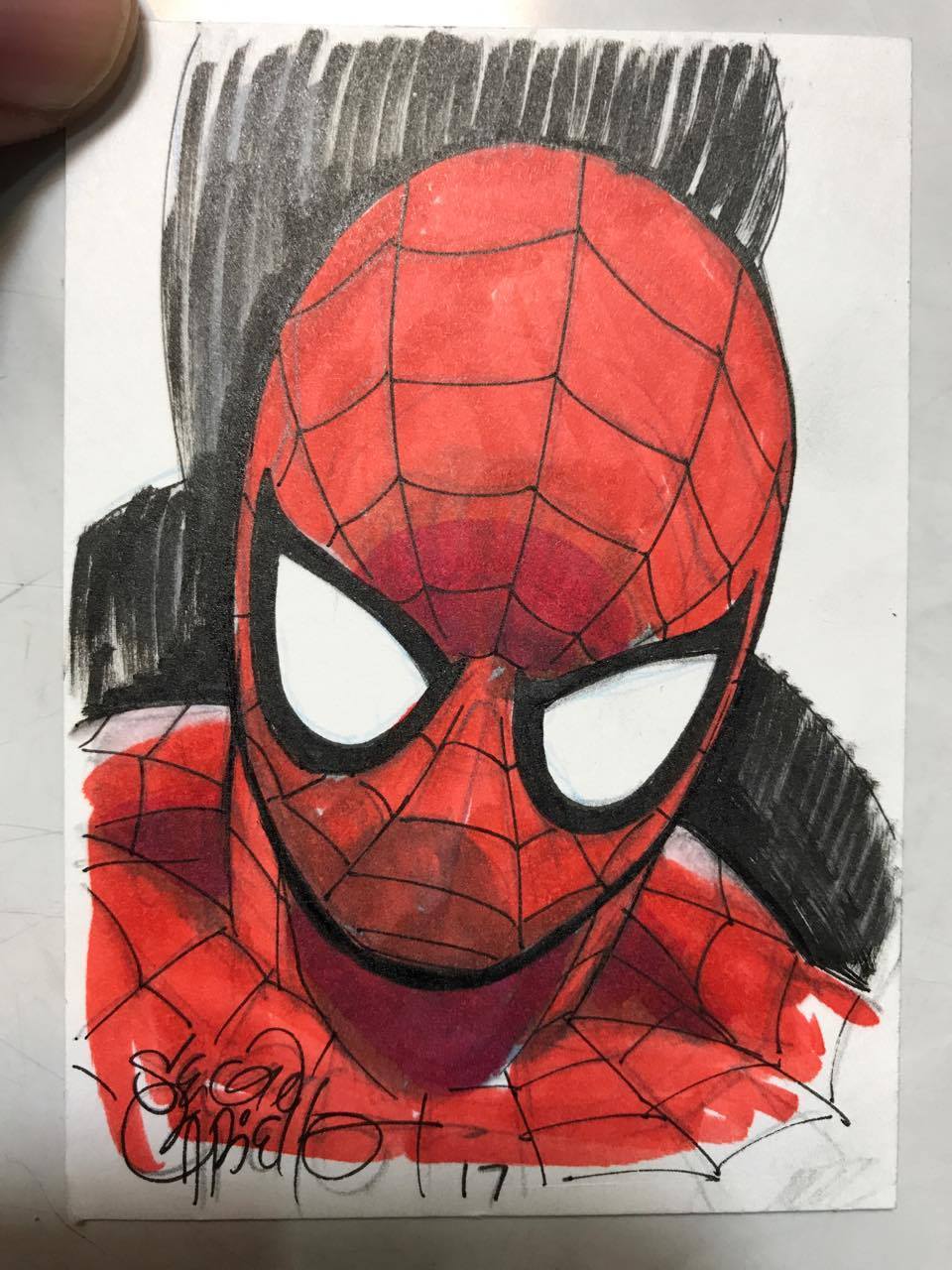 960x1280 Win Spider Man Sketch Card - Win Sketch