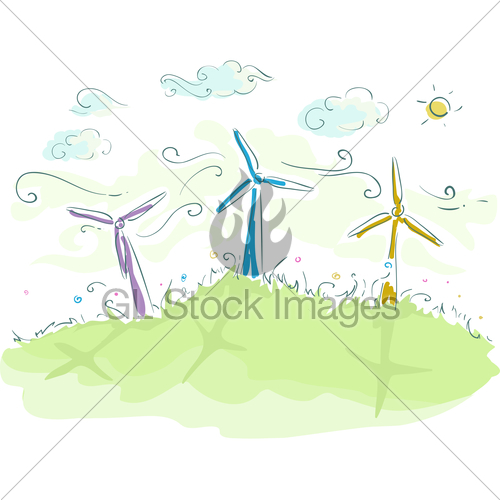 500x500 Sketch Wind Energy Gl Stock Images - Wind Energy Sketch