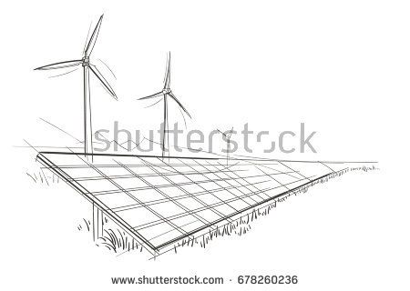450x320 Alternative Sources Of Energy Hand Drawn Sketch. Vector. My Work - Wind Energy Sketch