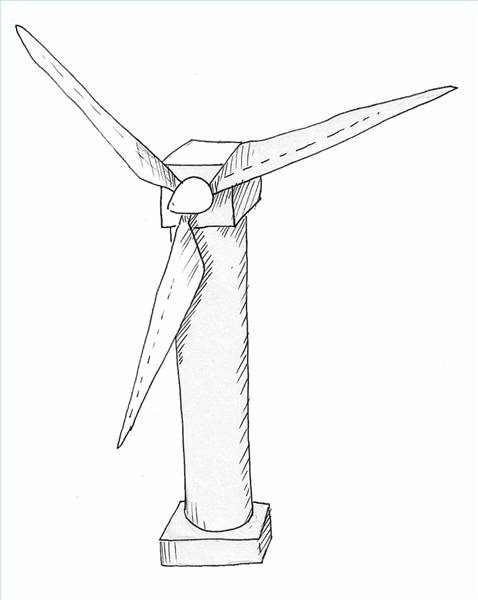 478x600 How To Make An Easy Model Of A Wind Turbine Ehow - Wind Power Sketch