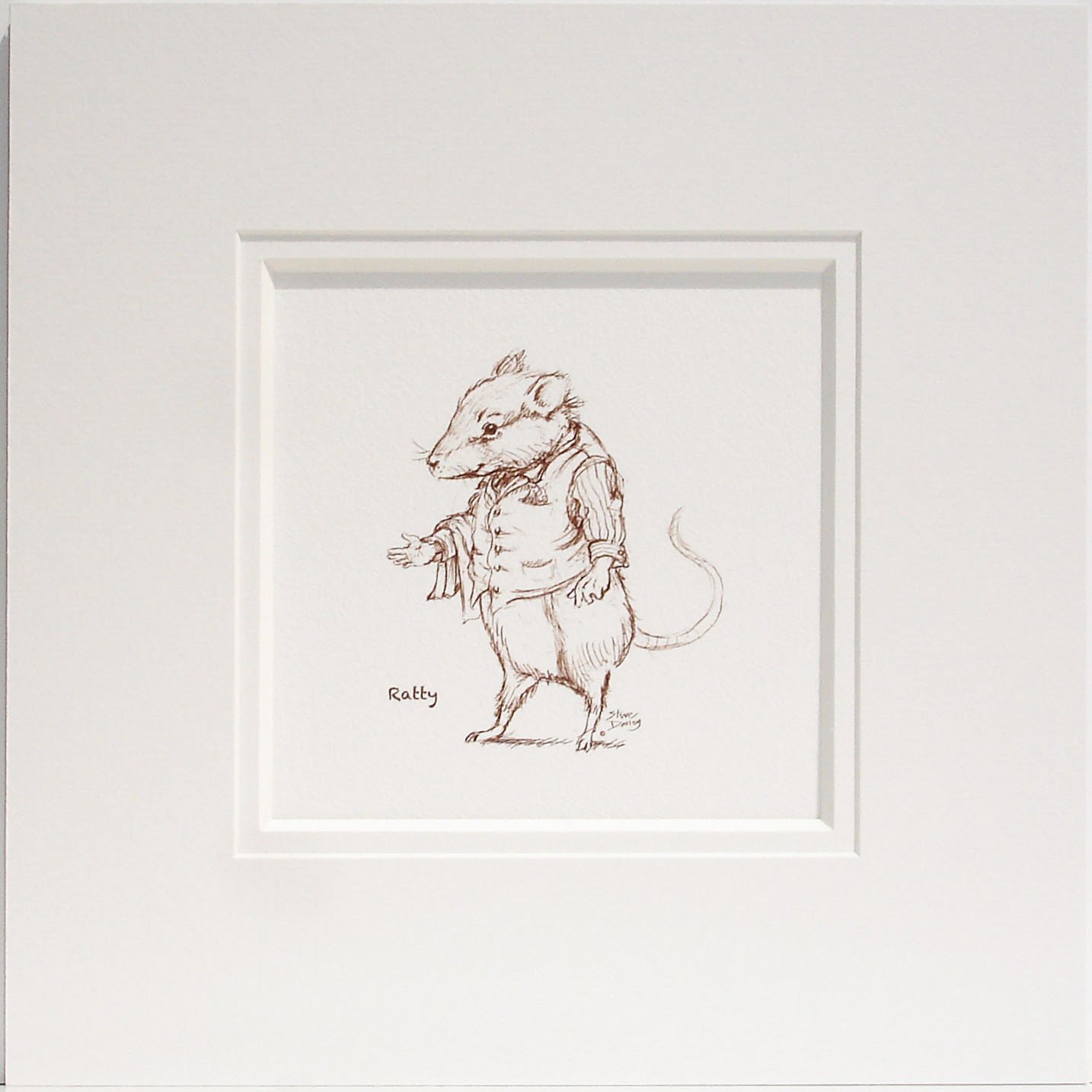 1434x1434 Ratty Sketch Nursery Print Ellerby England Ellerby England - Wind Sketch